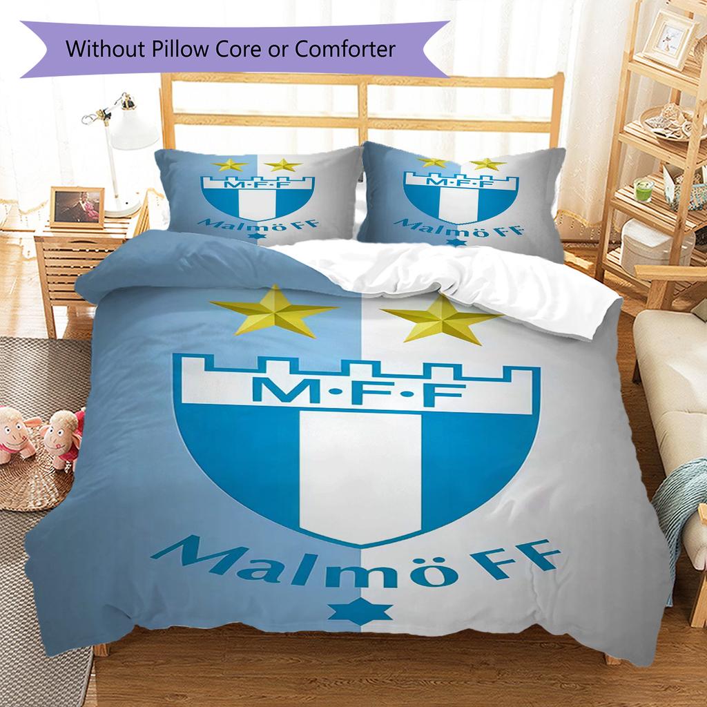 Malmö FF Pattern Bedding Quilt Set Quilt Cover Pillowcase Home Decoration Birthday Gift (1 * duvet cover + 2 * pillowcase, without core)
