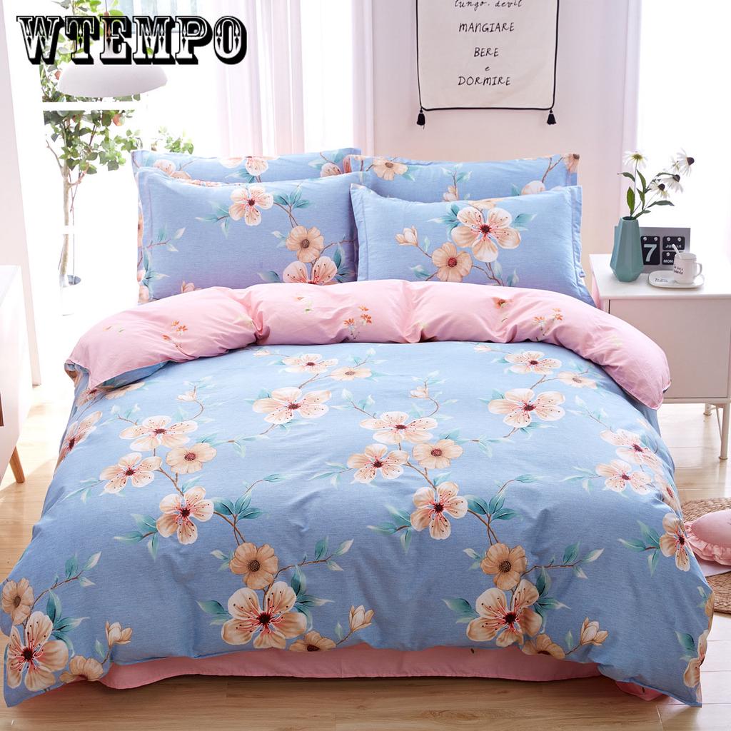 Sunflower Bedsheet Pillowcase Duvet Cover Sets 100% Cotton Bedlinen Size Bedding Set