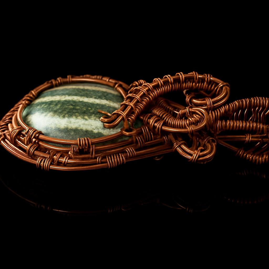 Natural Green Tourmaline Pendant 95 ct Oval Copper Wire Wrapped October Birthday Birthstone