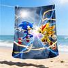 1pc Sonic, Lightning Outdoor Personalized Flannel Blanket, Soft, Lightweight Personalized Flannel Blanket, Digital Printing,