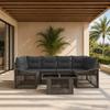 Garden Sofa Set 7 Pieces Grey and Dark Grey Poly Rattan