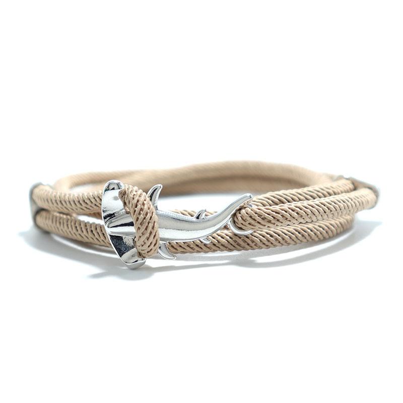 Ocean Animal Shark Bracelet Homme Female Multi-layer Adjustable Charm Braslet Camping Jewelry Beach Accessories Gift For Lovers