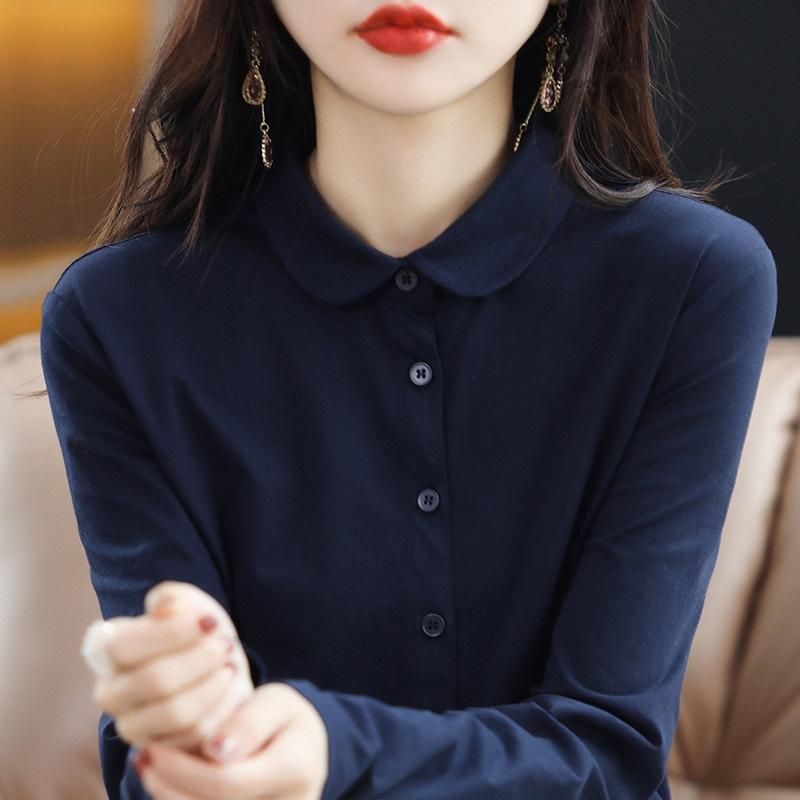 Cotton Long-sleeved Shirt Spring and Autumn Western Style Loose Shirt Fashion Women's Clothing