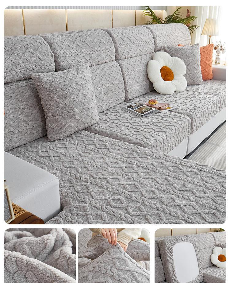 Thicken Seat Cushion Cover Elastic Jacquard Sofa Cover Adjustable Removable Furniture Protector For Pets Kids Sofa Seat Covers