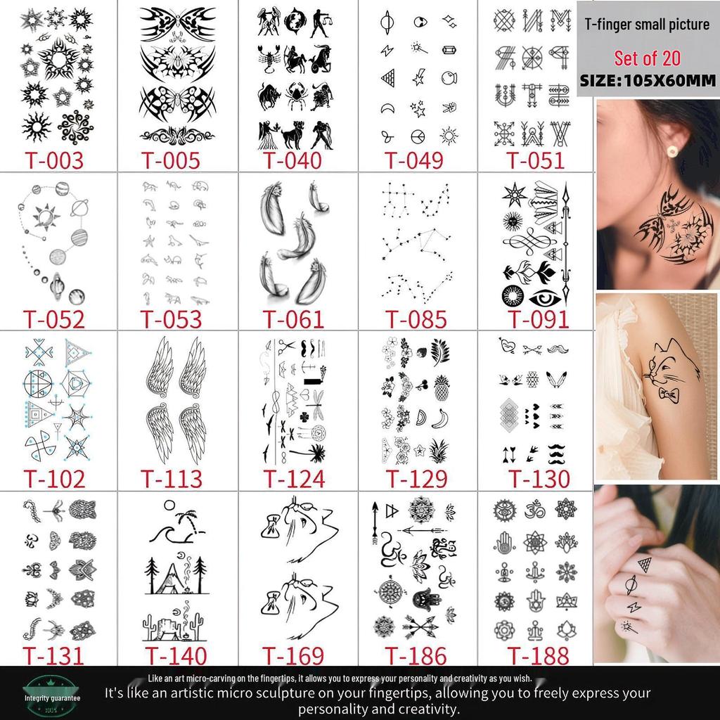 Adorable Waterproof & Sweatproof Cartoon Tattoo Stickers, Colorful Temporary Tattoos, Cross-Border Bestsellers