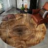 Vintage Wood Slice Round Rug Realistic Tree Ring Design Home Decor Circular Carpet Soft Non-Slip Floor Mat for Living Room
