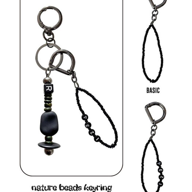 

REVOIRSIS nature beads keyring khaki khaki_CUSTOM (4 digits) (2,000 won)