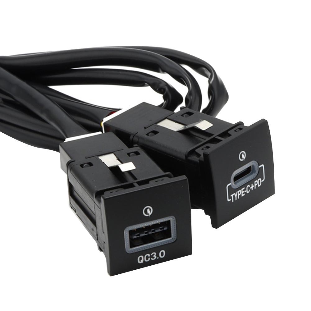Nabíječka do auta USB PD QC3.0 Adaptér s rozhraním zapalovače cigaret Tlačítko USB Nabíječka na telefon Vhodné pro VW Golf 6 Jetta MK5 Scirocco 06-12