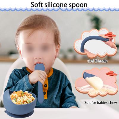 2 Stück Silikonschüssel Lebensmittelqualität Silikon Saugnapf Kinderschüssel Küche Babyfütterungsschüssel Set Rutschfest Kindergeschirr BPA-frei