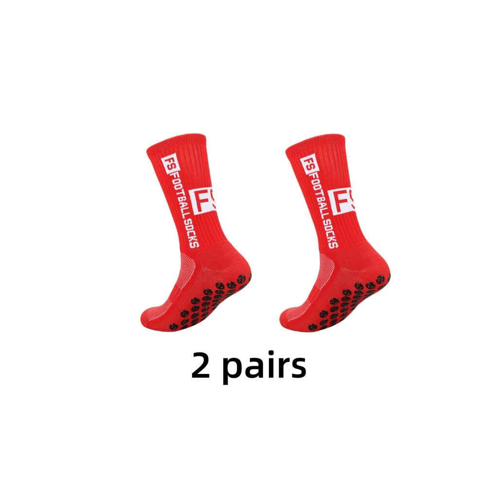 2 Pairs Non Slip Football Socks Mens Friction Gasket Tube Running Ice Snow Hiking Sports Over Knee Stockings Basketball Socks