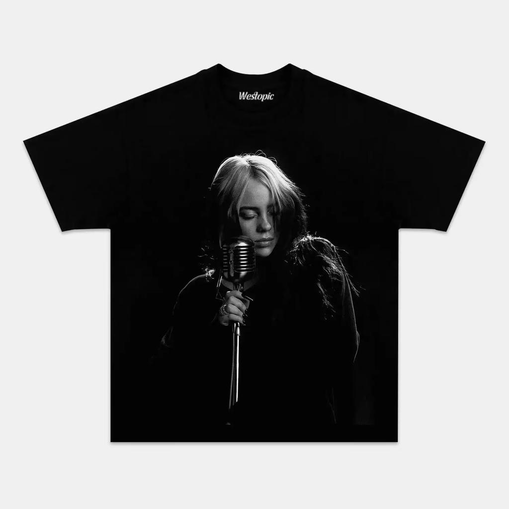 Trendy Singer BILLIE EILISH Peripherals Tshirts Unisex Women New Listing American High Street Hip Hop Cotton Tees