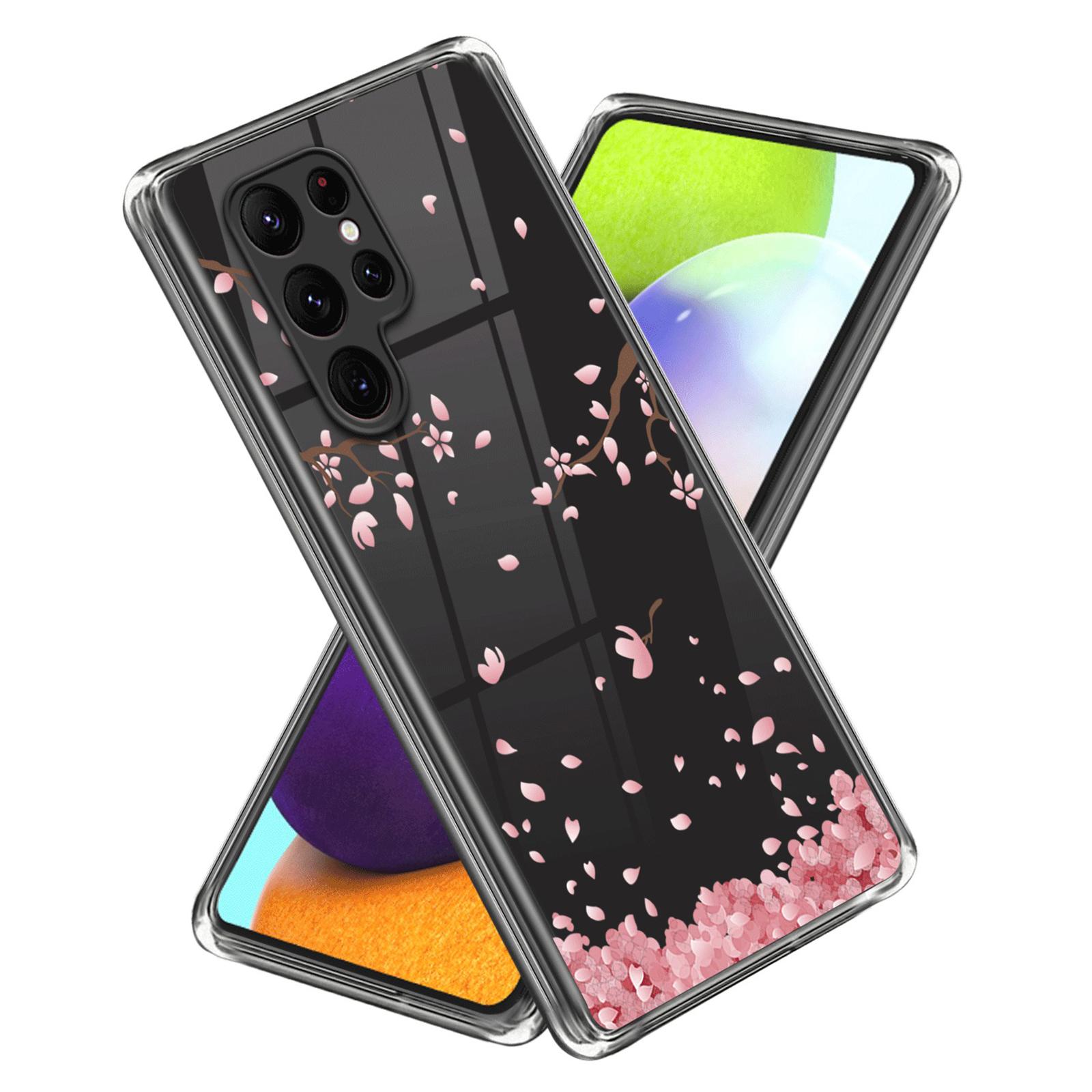 

For Samsung Galaxy S24 Ultra Case Anti-scratch TPU Back Cover with Pattern Printing Sakura