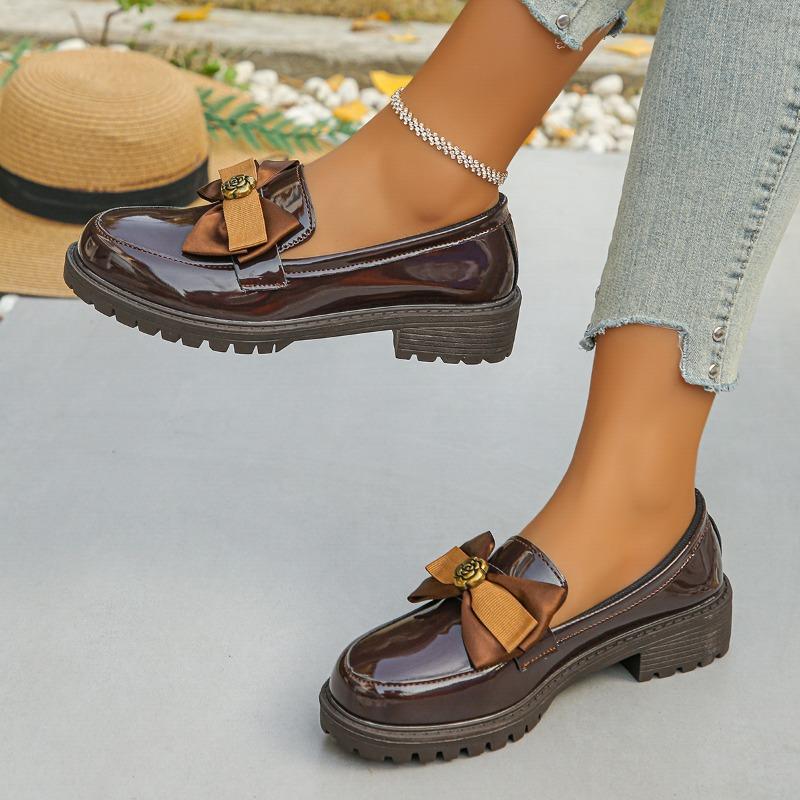 Fashion 2024 Brand Women's Shoes Loafers Women's High Heels Fashion Butterfly-knot Office and Career New Plus Size Solid Heels Women