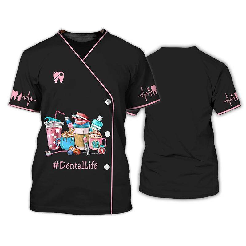 Summer Dentist 3D Print T-shirts Women Men Uniform Streetwear Workwear T Shirt Harajuku Oversized Tops Tees Girl Unisex Clothing