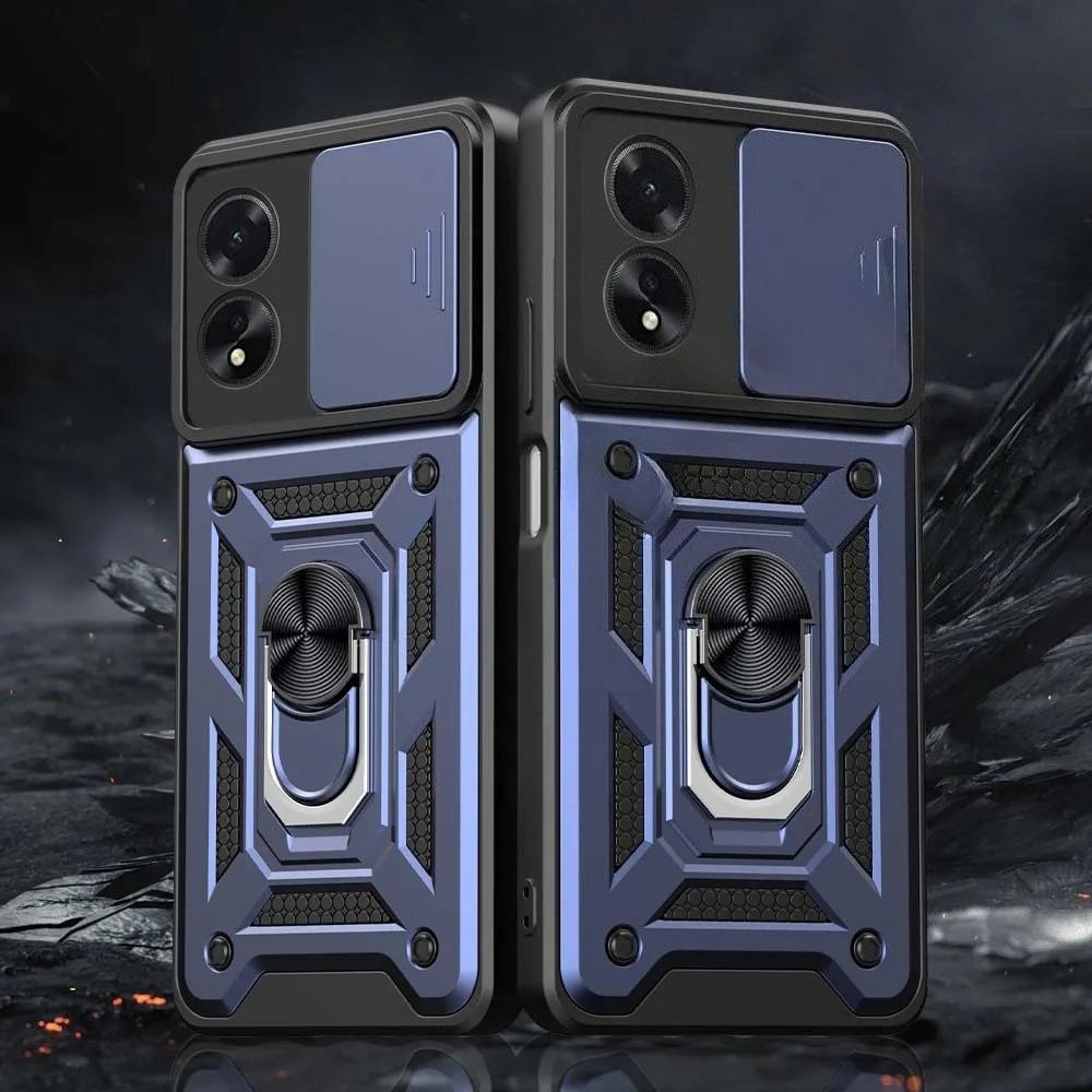 Armor Case For OPPO A79 A78 A58 A38 A18 A98 5G A77 A57 A57S A76 A16 A16S A54S Cover With Ring Magnetic Holder Coque Fundas