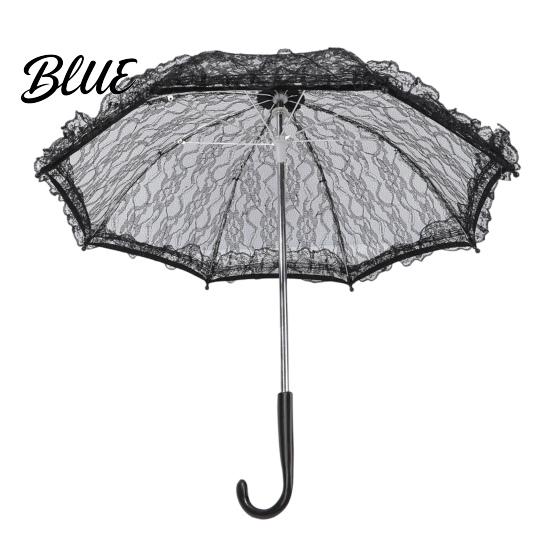Vintage Lace Umbrella Gothic Umbrella Black Bridal Parasol for Halloween Anti UV Rain Witch Cosplay Wedding Decoration Stage Performance