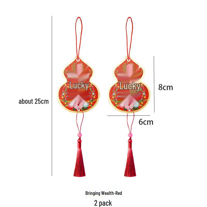 2026 Guochao Ancient Style Fan-Shaped New Year Blessing Card - Creative Hanging Gift
