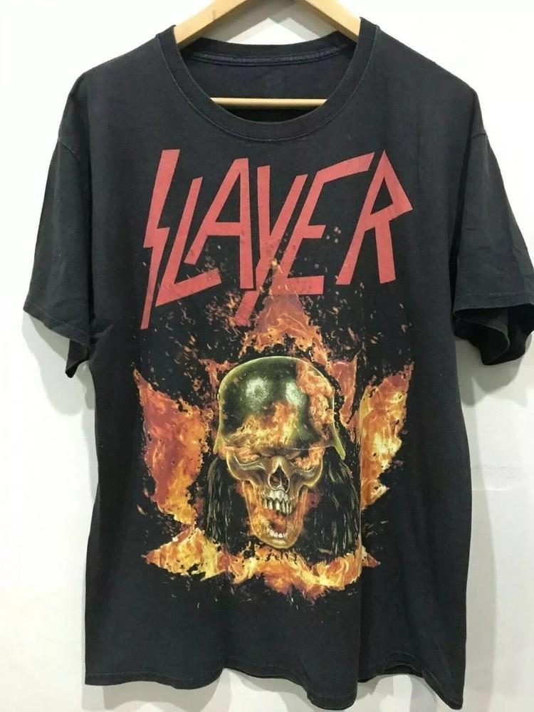 

2013 Slayer Канадский Тур Концерт Черная Унисекс Футболка Репринт S-5XL Мужчины Женщины.... Футболка Unisex L