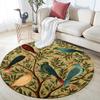 Vintage Flower Bird,Round Area Rug,Carpet Rug for Living Room Bedroom Sofa Playroom Decor,Non-slip Floor Mat