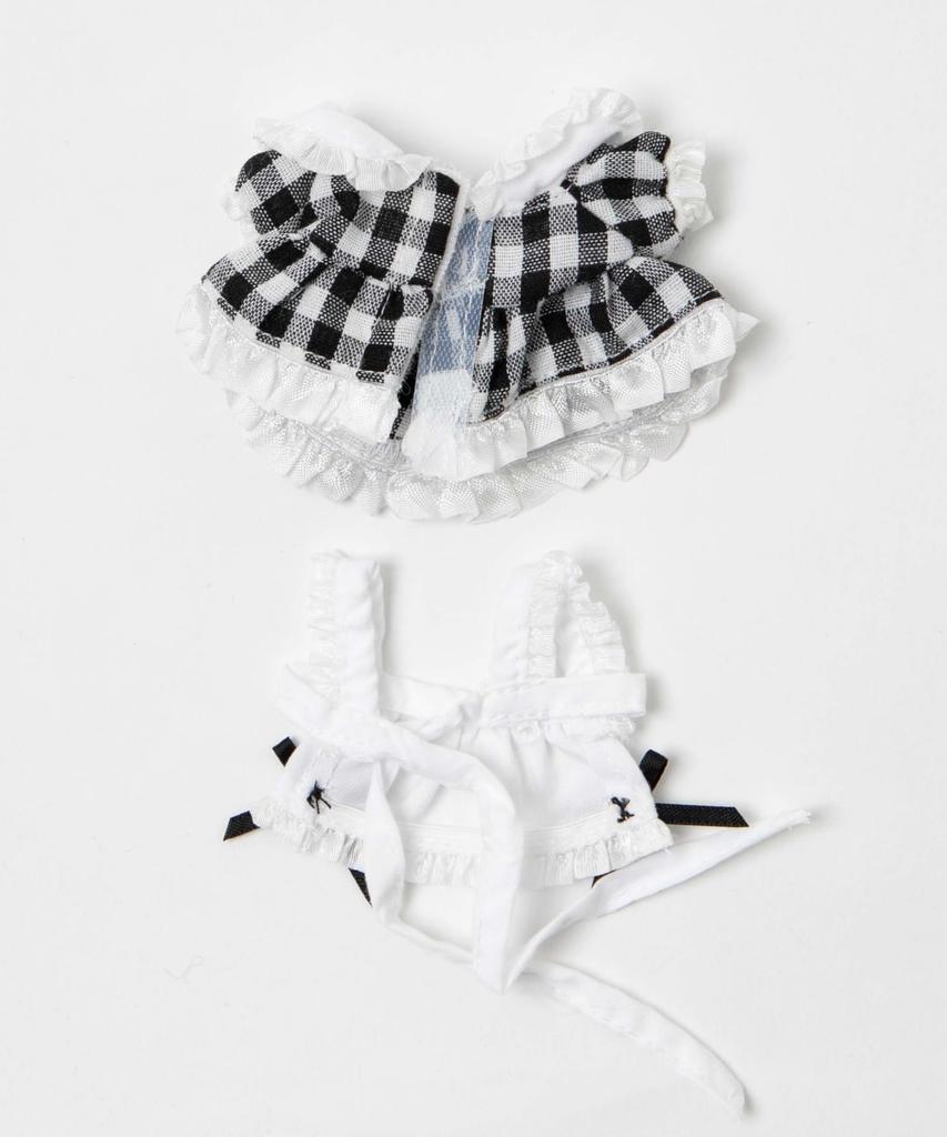 WEGO Plush Kigurumi, 10cm, Plush Clothes, Costume, Plush Toy, Oshikatsu Goods, Gift, Women's, Size F, Type C (Gingham Check Maid Set), Pattern 1