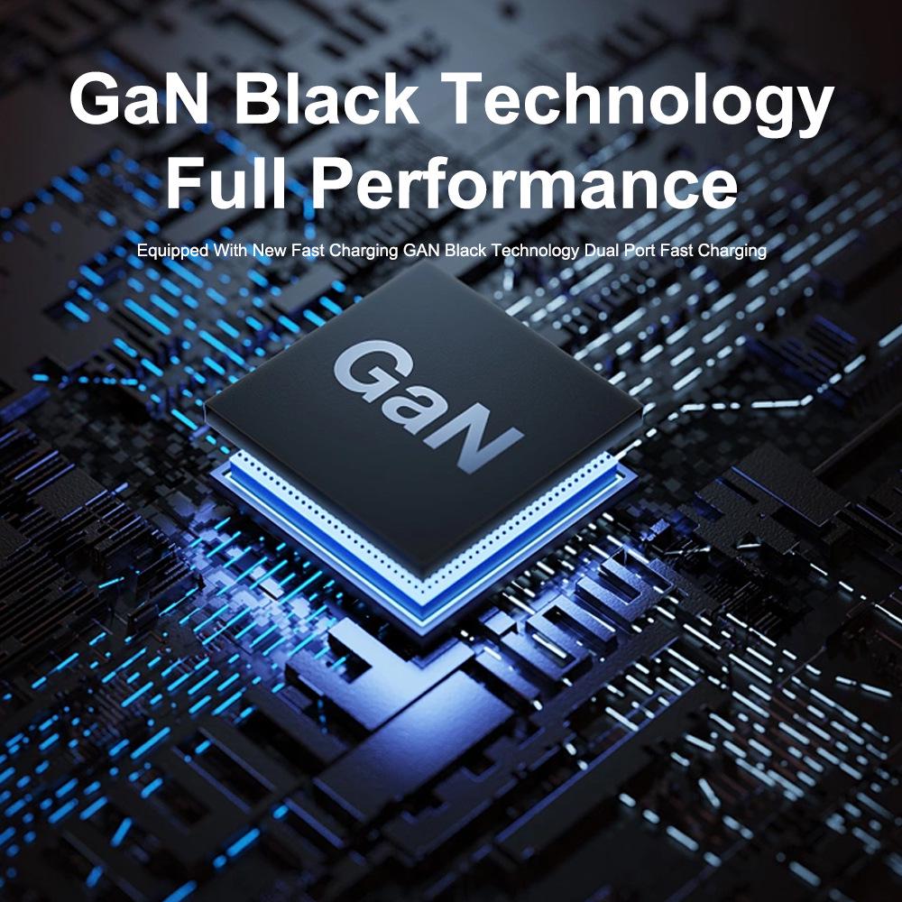 35W GaN Fast Charger with QC 3.0 & PD, Compatible with European & American Standards (9V/12V)