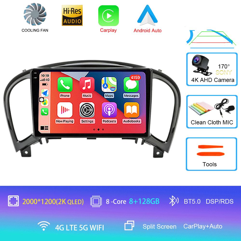 Android 14 Video Player Carplay Auto For Nissan Juke YF15 2010 - 2014 Multimedia Car Radio WIFi+4G DSP 2 DIN Touch Screen