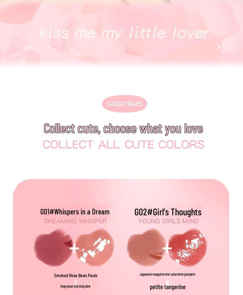Gogotales Double-Ended Lip Gloss: Long-Lasting, Moisturizing Lip Mud & Mirror Water Light Lipstick