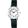 Seiko Riki Watanabe Quartz Watch with Curved Glass, Water Resistant, Leather Strap for Women