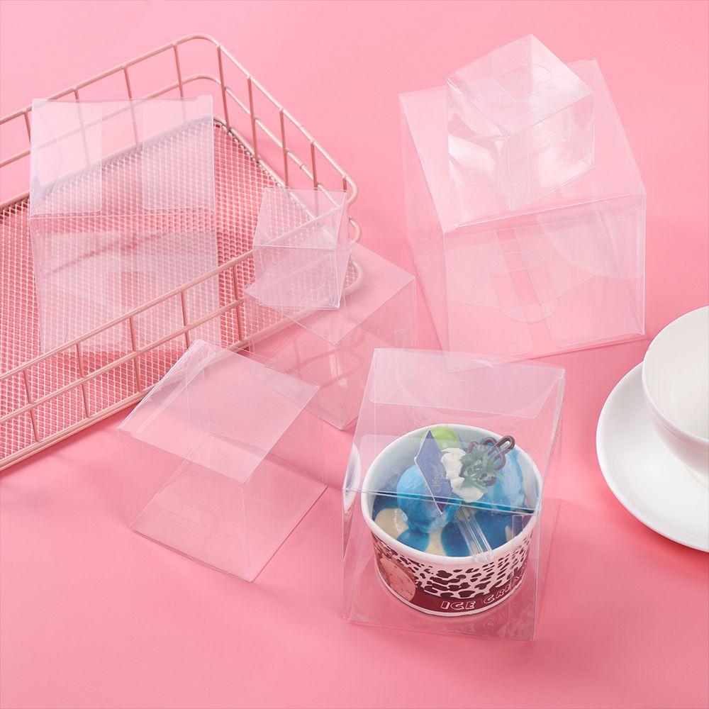 10Pcs Transparent Square Gift Bag Wedding Party Event Favors Present Pocket Plastic Candy Boxes Cookie Chocolate Pouchs