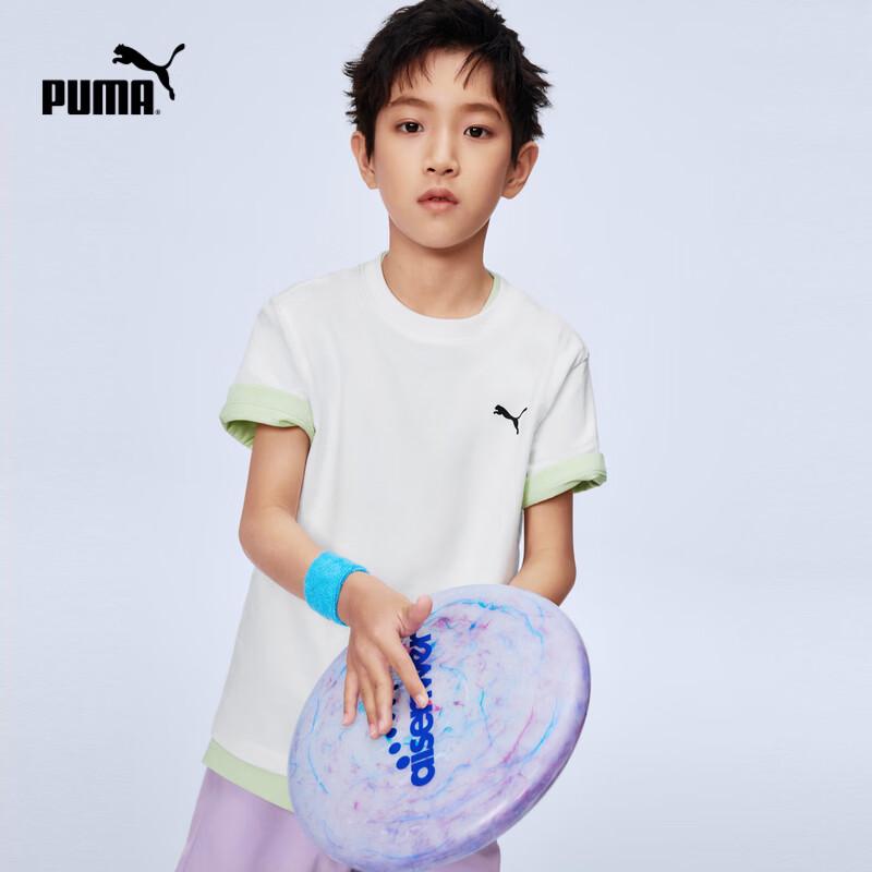 PUMA Kids' 2026 Spring Short-Sleeve T-Shirt Two-Piece Set