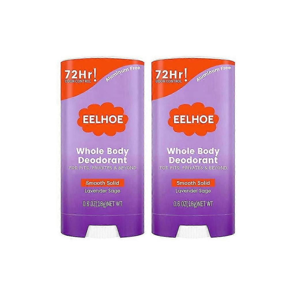 2 Pack Whole Body Deodorant - Invisible Cream Tube - 72 Hour Odor Control