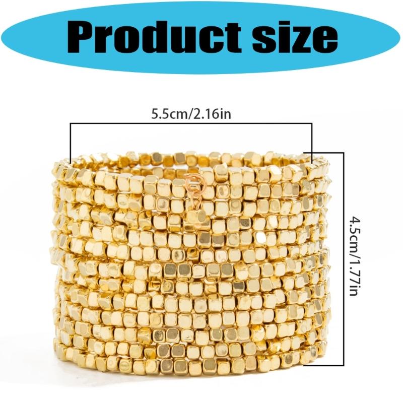 Contemporary Square CCB Bracelet Geometric Artisanal Design Sturdy Wear Resistant Jewelry For Modern Fashion Lovers