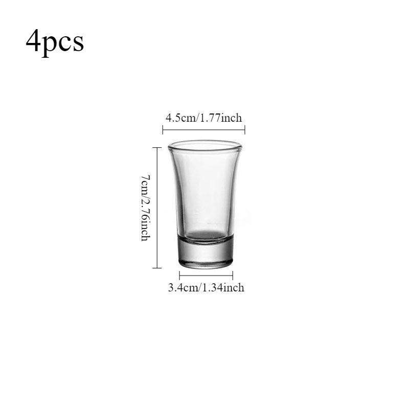 50ml/15ml/60ml Bullet Glass Small Wine Glass Cocktail Glass Bar Shot Spirits Glass White Spirit Glass One-sip Glass Glass Cup 4pcs