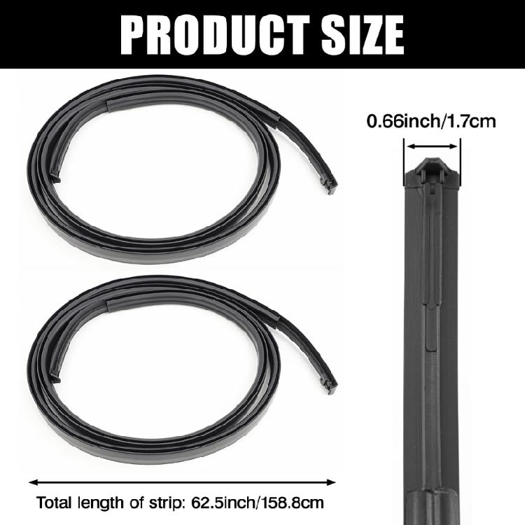2Pcs Roof Rail Weatherstrip Seal Trim EPDM Rubber Roof Drip Channel Seal 75551-52130 for 2007 to 2011 Automotive