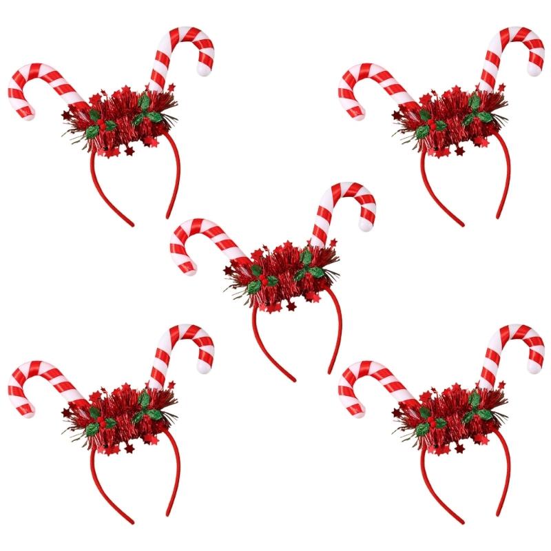 Flashing Christmas Headband with Built-in LED Light New Year Headgear Festive Hair Accessories for Holiday Parties