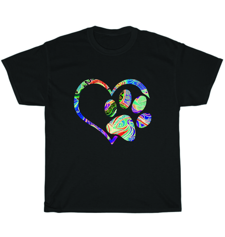 

Animal Rescue Dog Paw Print Tie Dye Rainbow Dogs Pet Animal Lover T-Shirt Unisex 4XL
