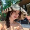 Lightweight Sun Hats Foldable Summer Hats New Stripe Fisherman Hat  Summer Travel
