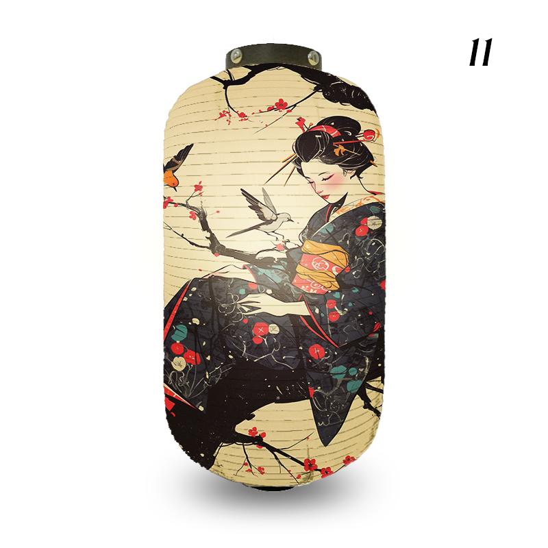 Traditional Style Cloth Lantern Japan Ukiyo-e Geisha Painting Lanterns Izakaya Sushi Shop Restaurant Party New Year Decoration