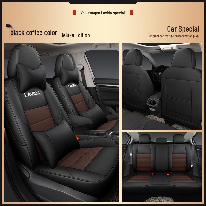 Volkswagen Lavida Original Texture Wear-Resistant Leather Car Seat Cover - All-Season, Universal Fit, Full Coverage for Five-Seater Models