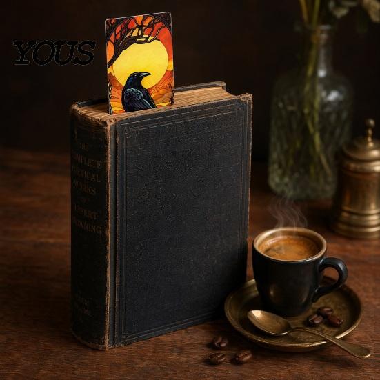 Retro Style Bookmark Stained Glass Flower Bookmark, Floral Acrylic Suncatcher Plant Book Page Marker, Gifts for Bookish, Women Lightweight
