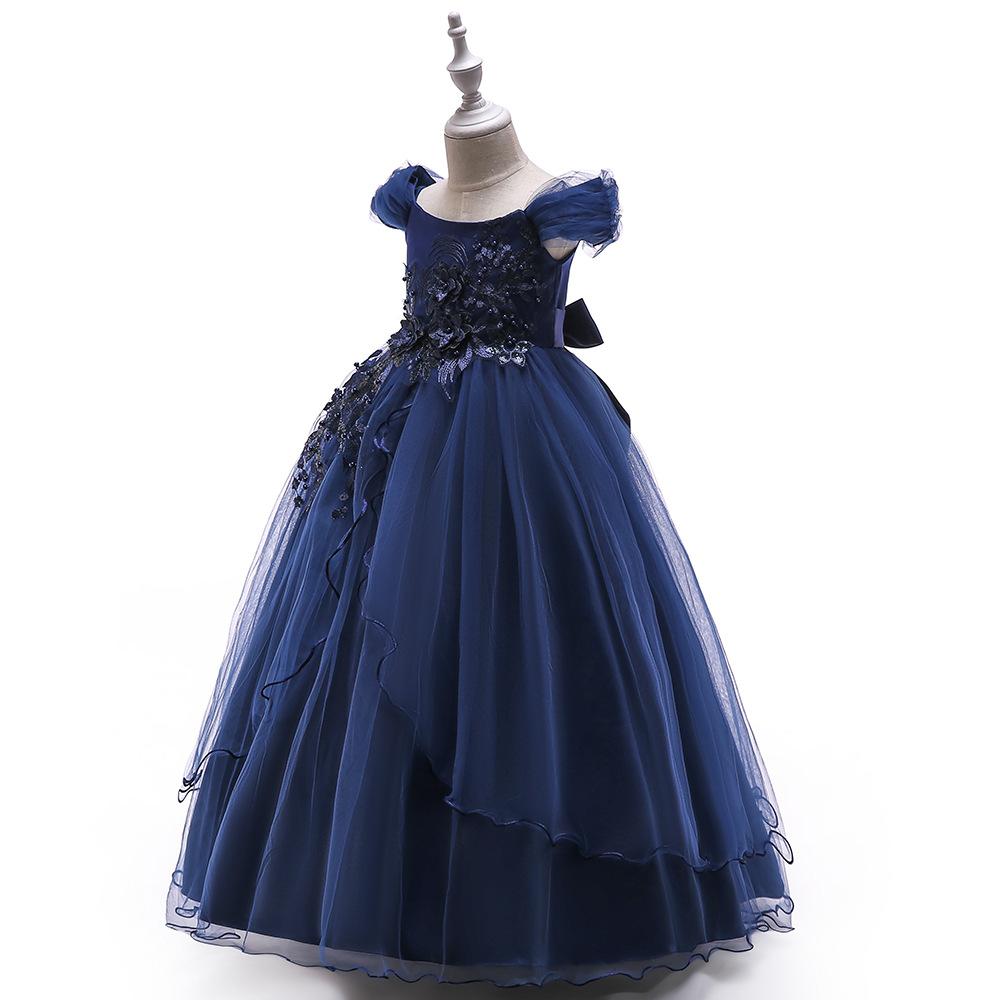 Children Wedding Dress Girls First Holy Communion Formal Long Gown Appliques Lace Princess Party Prom Dresses for Girls 6-14yrs
