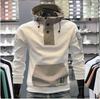 Men’s 2024 Half-Button Hooded Sweatshirt: Trendy Spring/Autumn Splicing Jacket