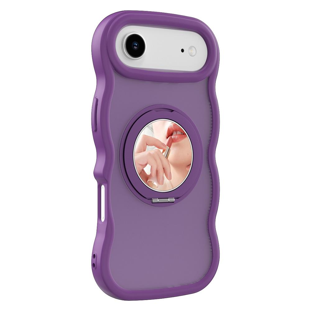 

For iPhone Air Magnetic Case Wave Edge TPU + Acrylic Phone Cover with Mirror Kickstand