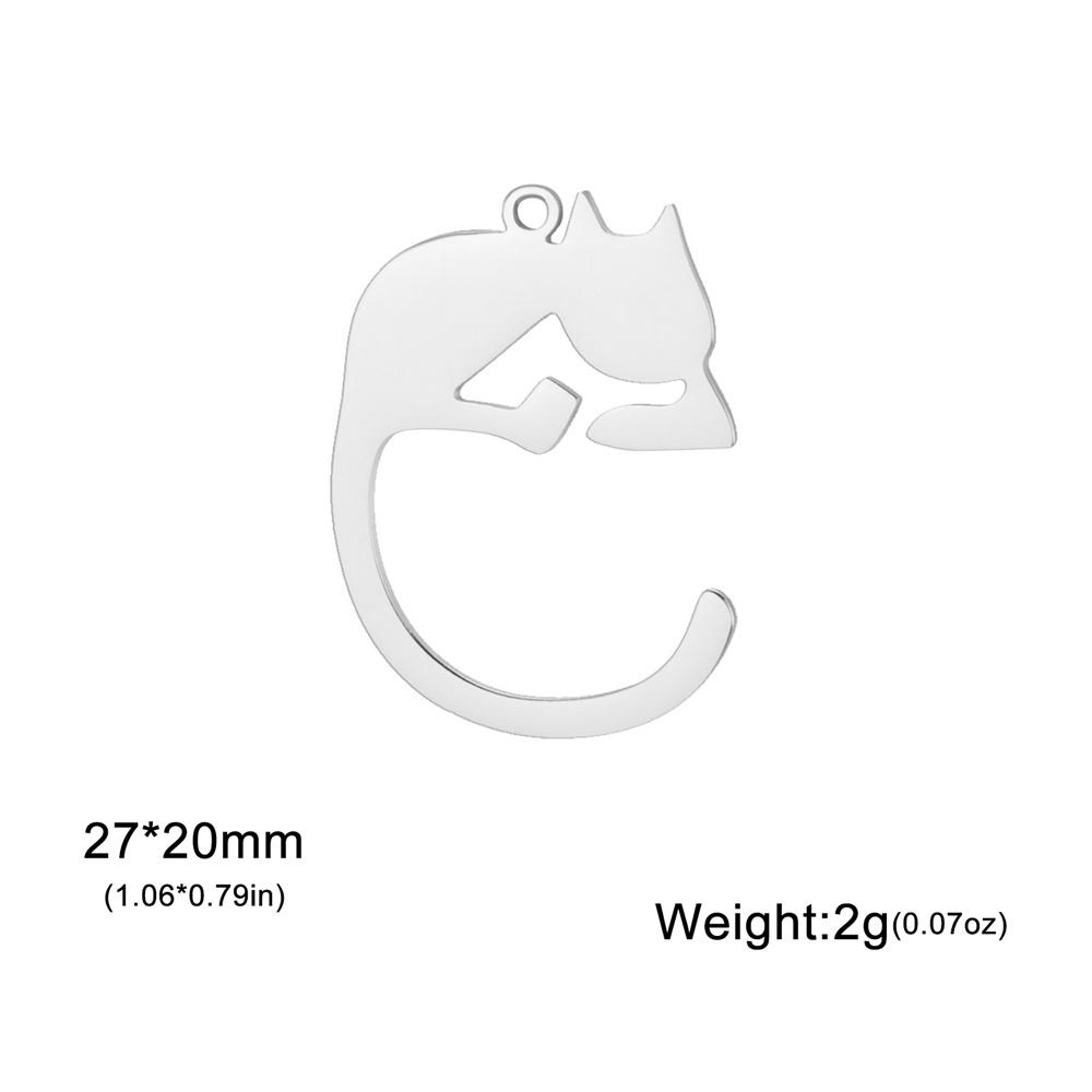 

My Shape 5 pcs Lovely Cat Pendant Cute Long Tail Cats Kitten Animal Stainless Steel Charms for Necklace Jewelry Making DIY Gifts