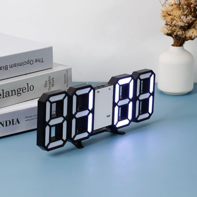 Clock 3D LED Digital Alarm Clock Wall Decor Time/date/temperature Display For Home/kitchen/office Clocks Decor Table Clocks