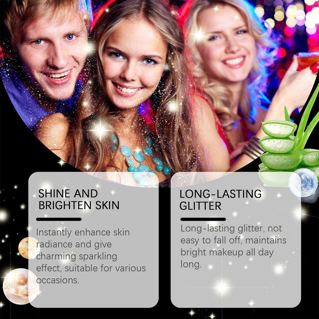 Eelhope Glitter Highlight Spray Shimmer Spray for Hair Body Collar for Party Festival