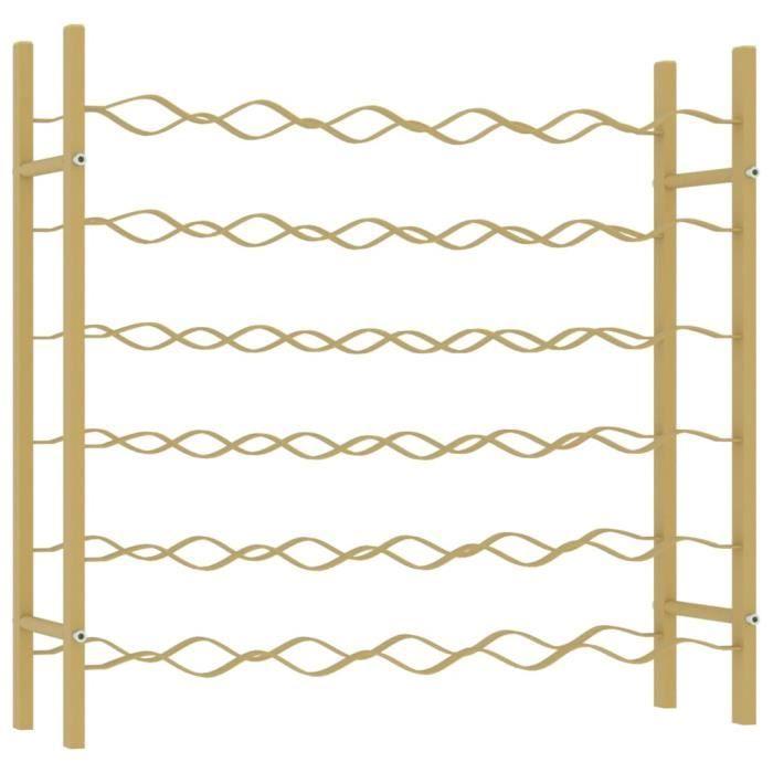 VidaXL Casier à bouteilles pour 36 bouteilles Doré Métal 340911