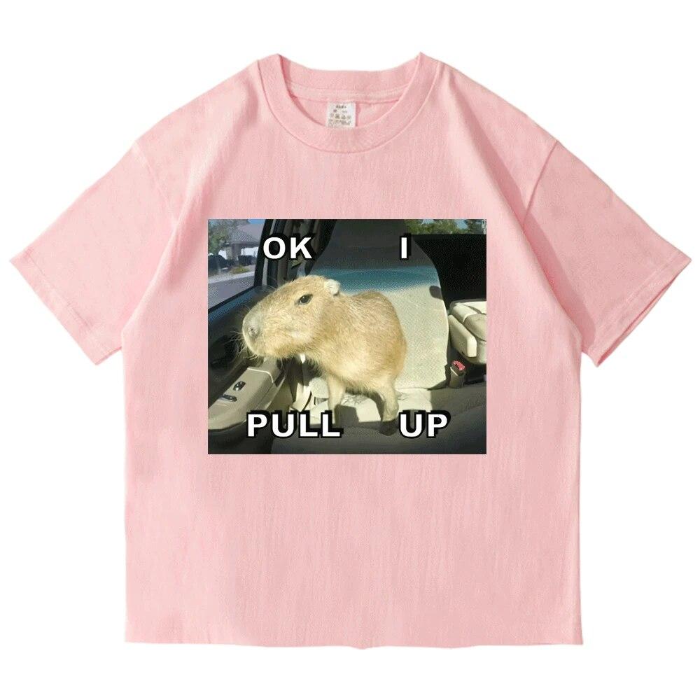 Capybara Meme lustige Streetwear Auto Pull Up Print T Shirt Capybaras Tops T-Shirts Shirt für Unisex Frauen Kawaii Vintage Sommer T-shirt