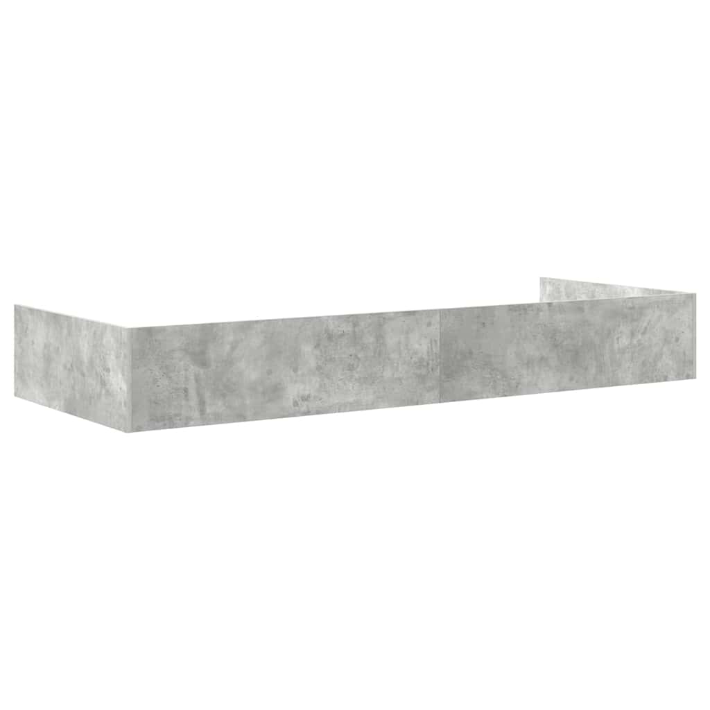 Bed Frame with Headboard Concrete Grey 75 x 190 cm Engineered Wood