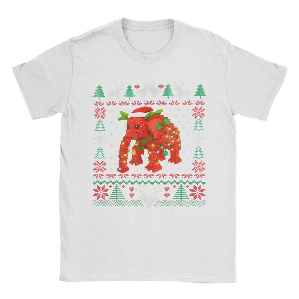 Mens T-Shirt Funny Strawberry Elephant Brainrot Christmas Ugly Sweater T Shirts Harajuku Summer Tees Y2K Funny Clothes Gift Idea